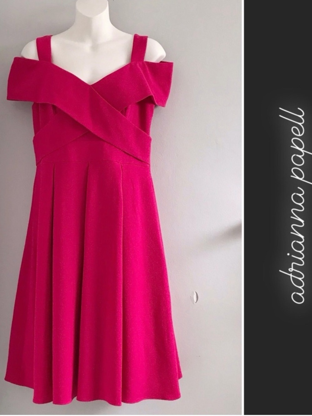 Adrianna Papell Pink Cold Shoulder Dress • 6